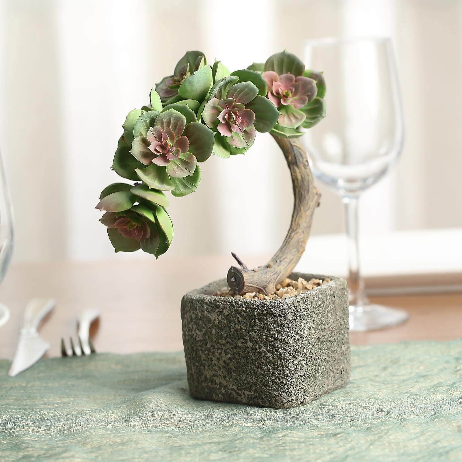 Perle Von Nurnberg Artificial Succulents in Concrete Pot - Lifelike Decorative Faux Plants for Home Office & Event Design 8