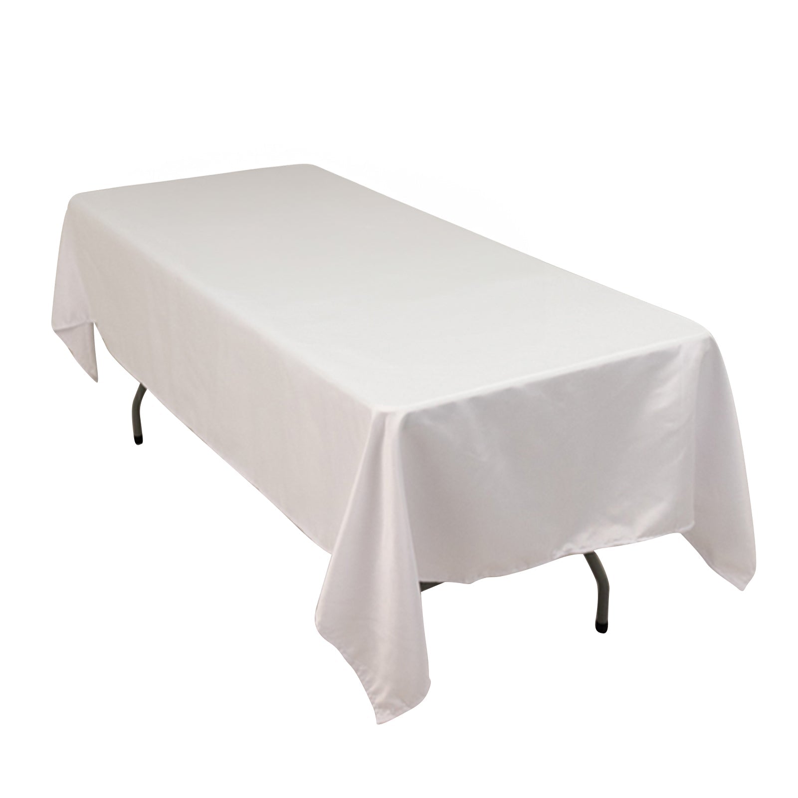 Lamour Satin 60x102 Rectangle Tablecloth White - Durable & Silky Soft Feel Table Cover for Weddings & Banquets