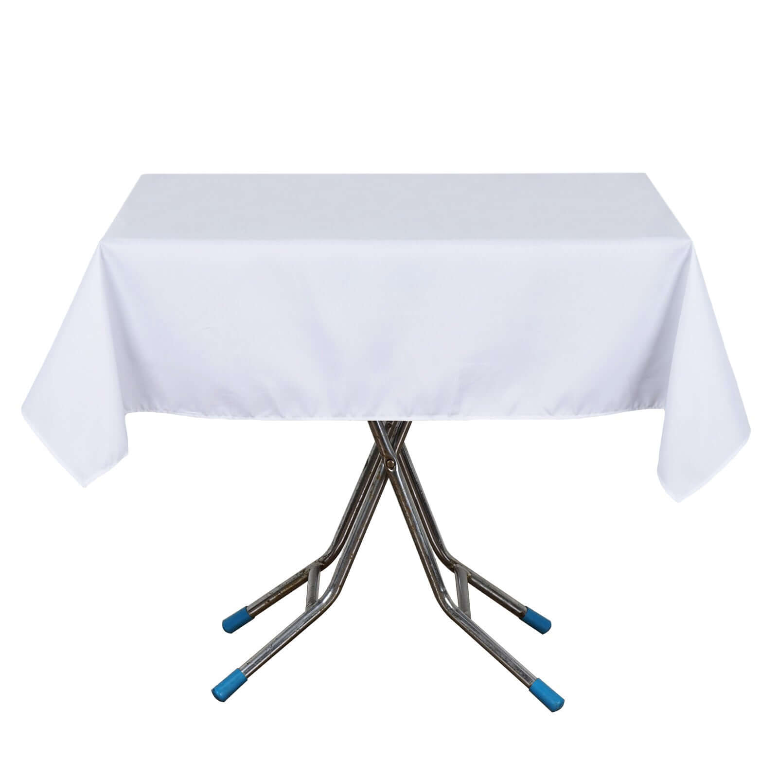 Premium Polyester 54x54 Square Tablecloth White - Stain and Wrinkle-Resistant 220GSM Finish for Weddings & Events