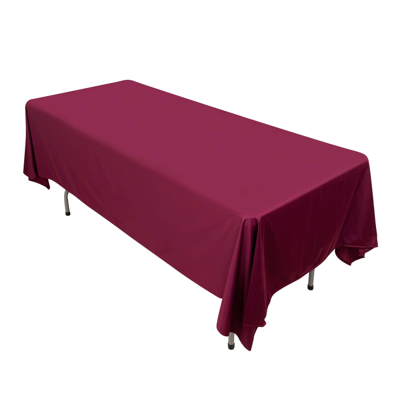 Premium Scuba Rectangular 60x102 Tablecloth Burgundy - Wrinkle Free & Stain Resistant Table Cover