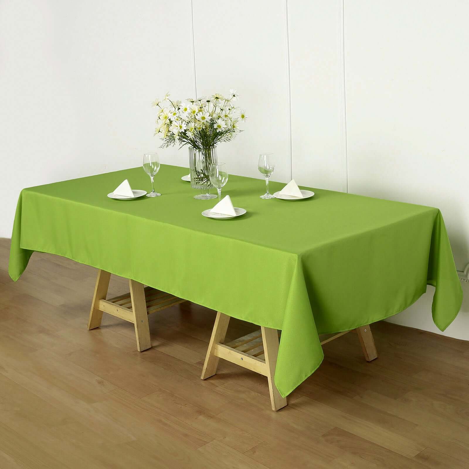 Polyester 60x102 Rectangle Tablecloth Apple Green - Durable and Stylish Table Cover
