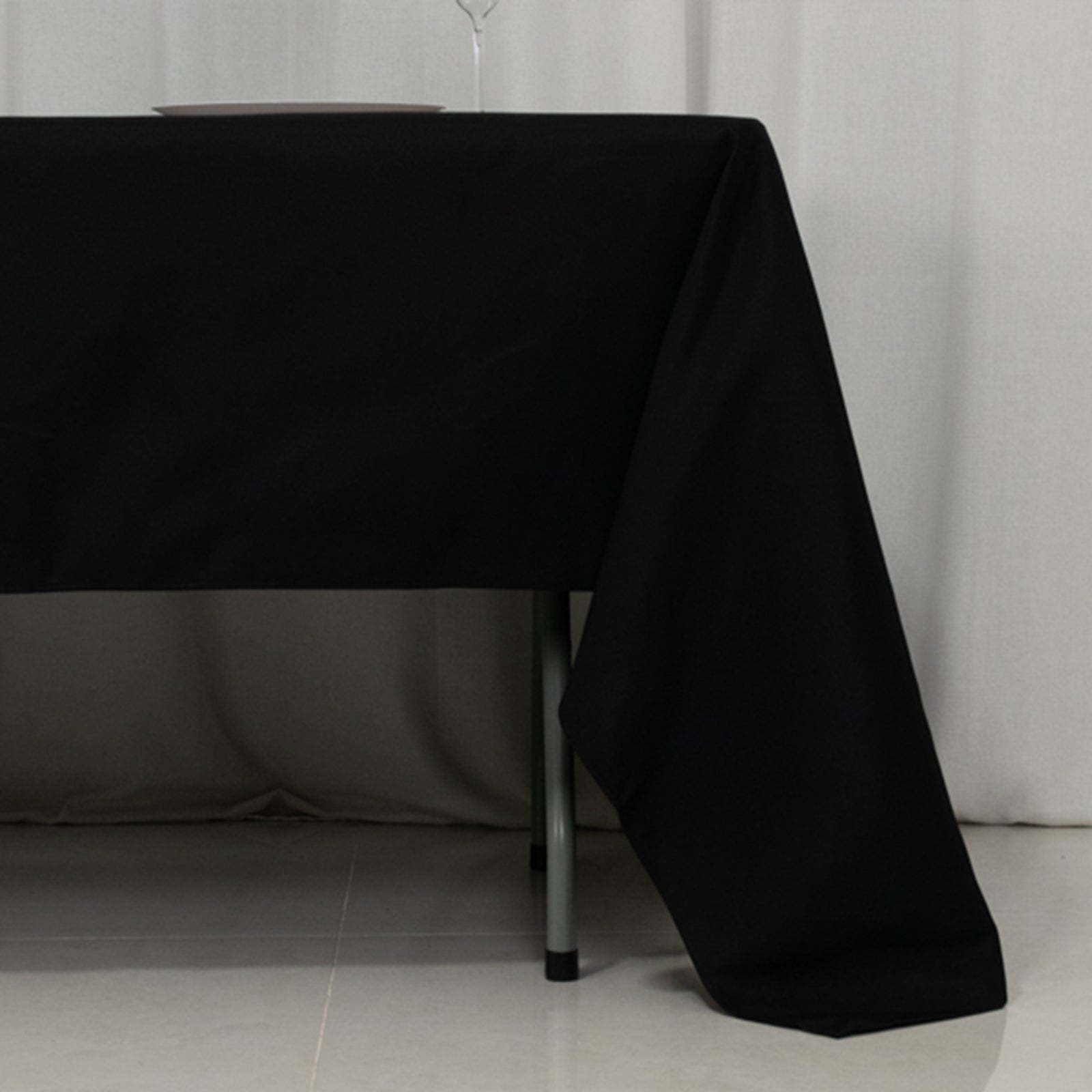 Fire Retardant Premium Polyester 60x126 Rectangular Tablecloth Black - High-Performance Table Cover