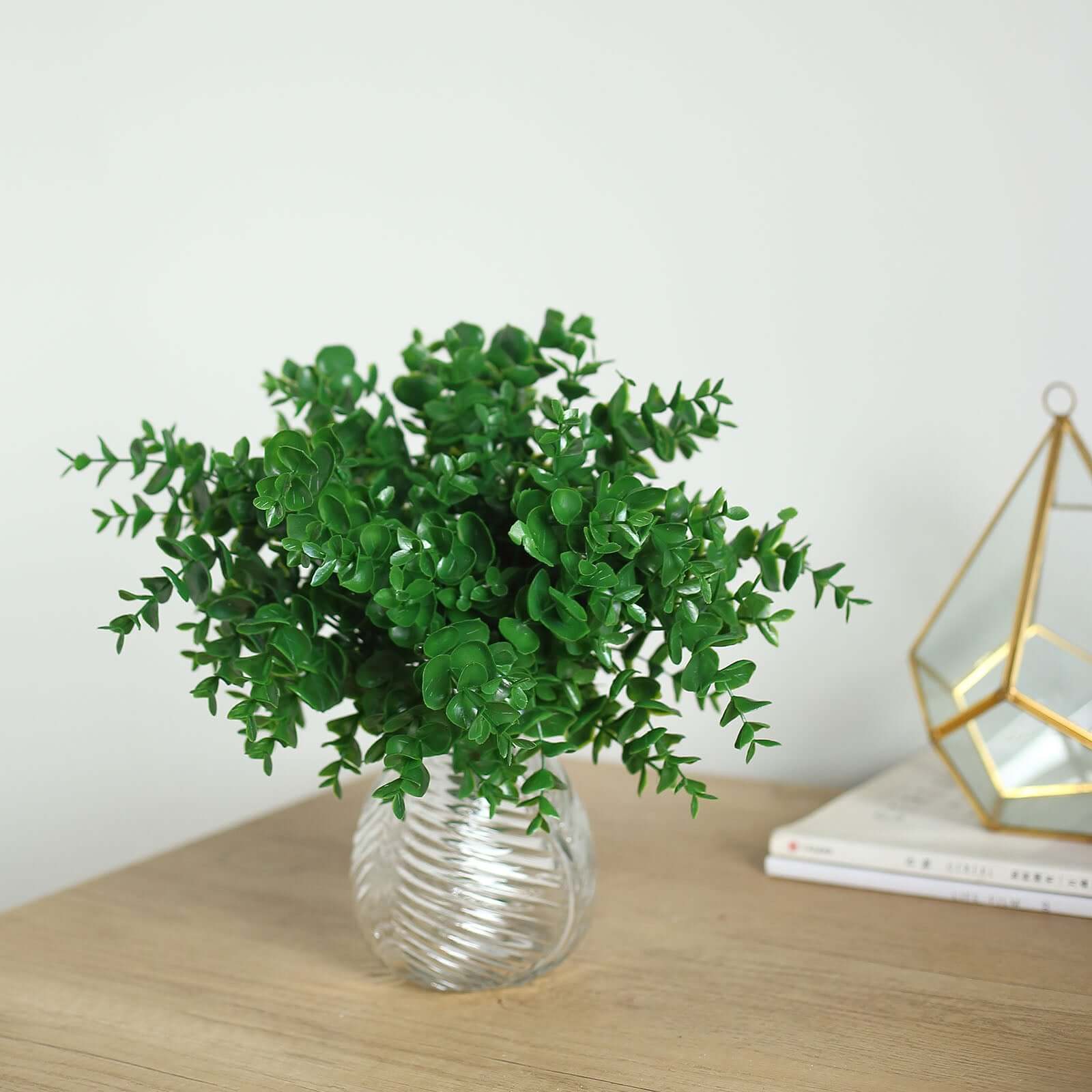 3 Stems 13 Artificial Eucalyptus Bush, Faux Greenery Bouquet Plants