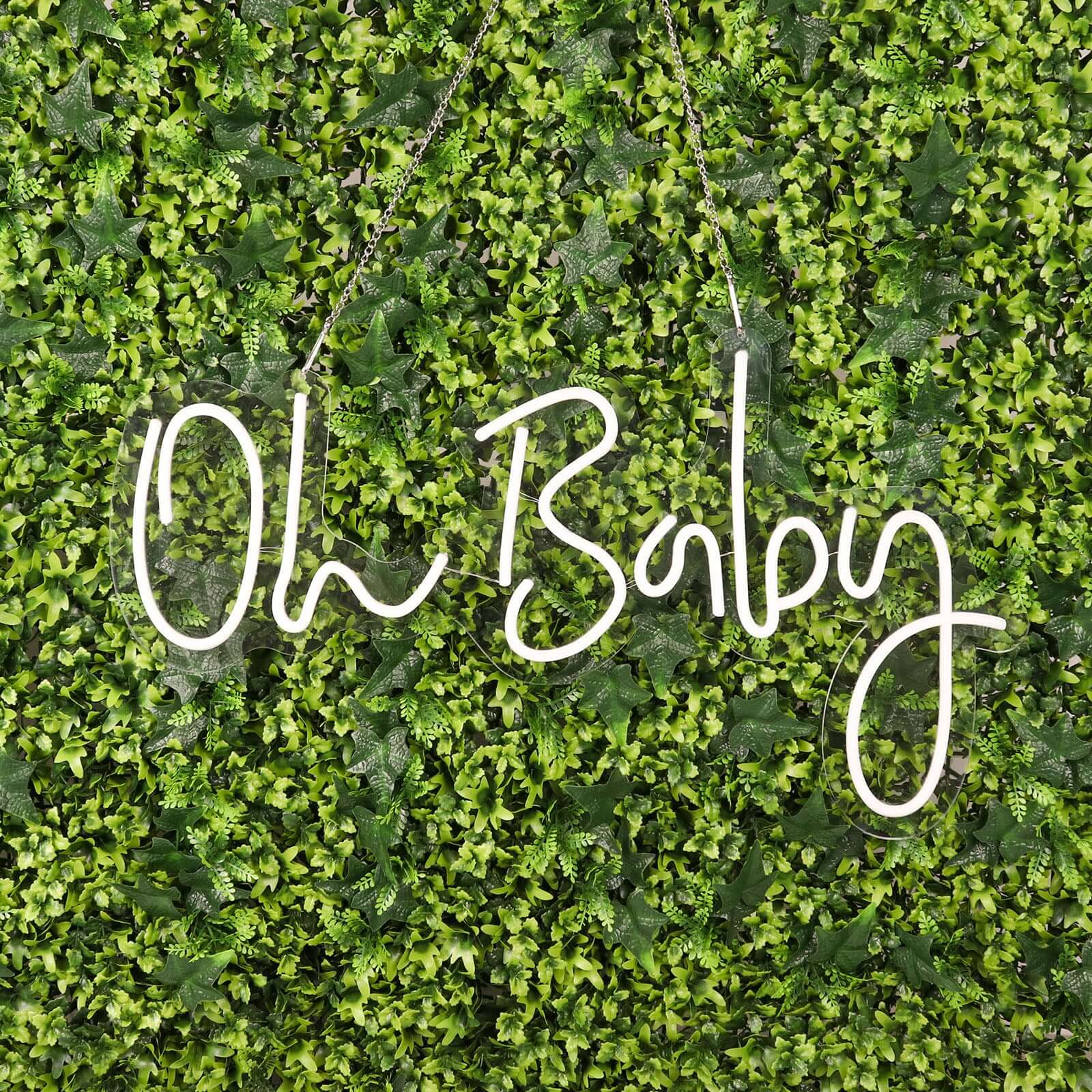 26 Oh Baby Neon Light Sign, LED Reusable Wall Décor Lights With 5ft Hanging Chain