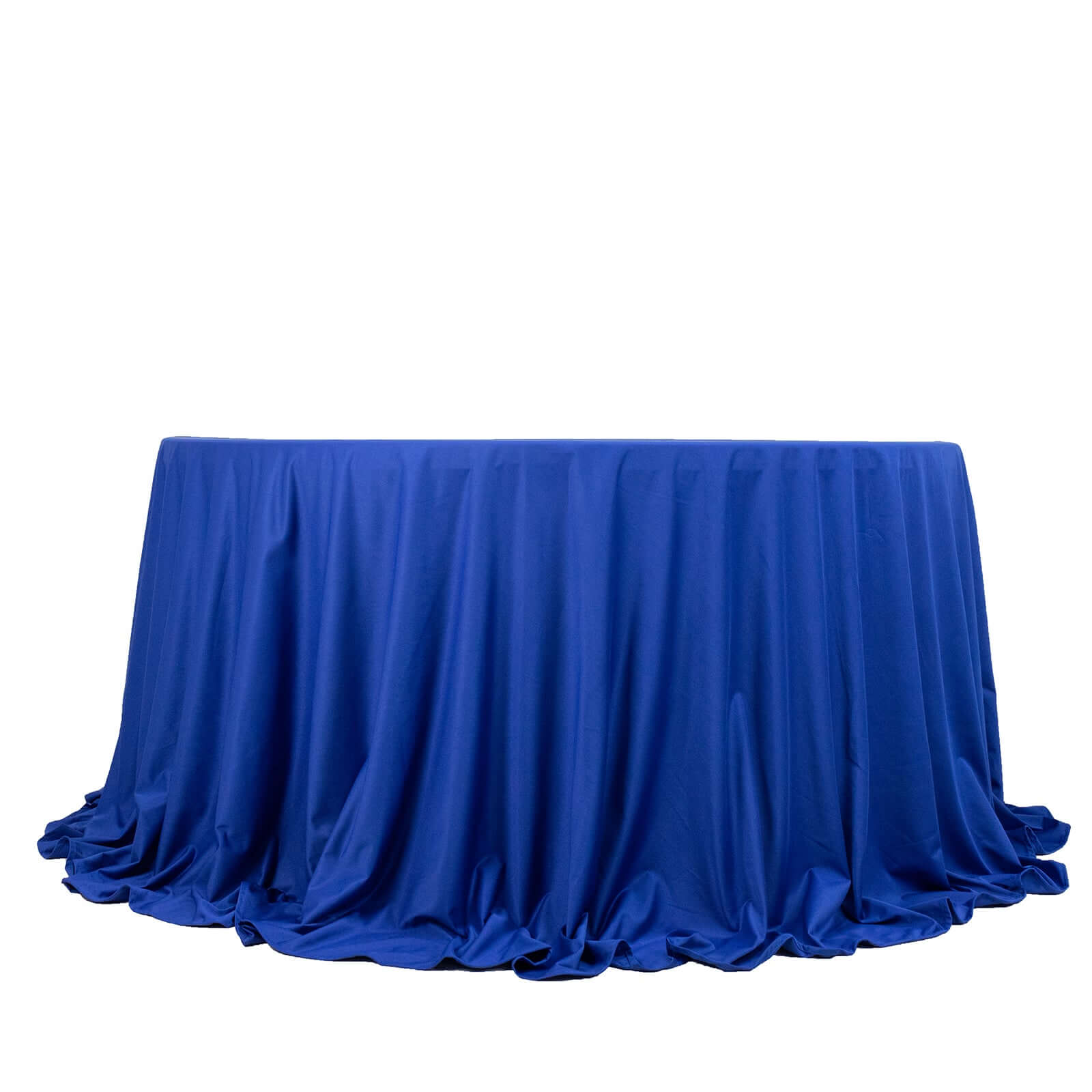 Premium Scuba Round 132 Tablecloth Royal Blue - Wrinkle Free & Stain Resistant Seamless Table Cover