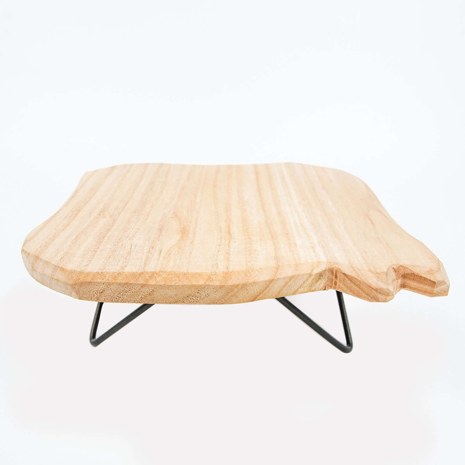 Wooden Cake Cupcake Stand Natural Wood Slice Design - Cheese Board Serving Tray with Hairpin Legs 12 Square