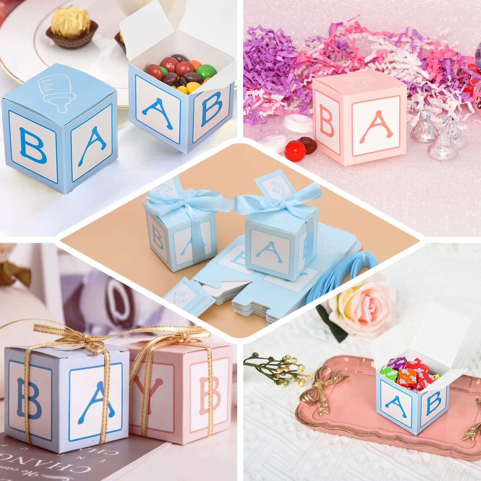 25 Pack 2 Pink Baby Shower Party Favor Candy Gift Boxes