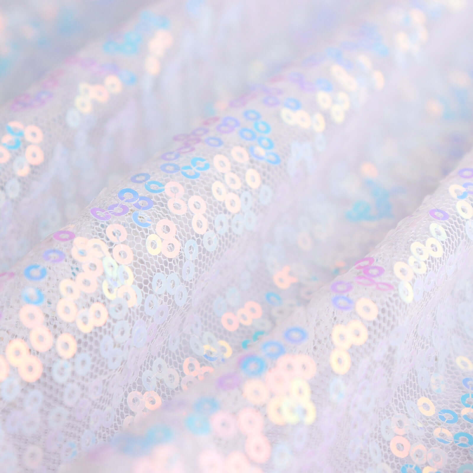Sequin 90x156 Rectangle Tablecloth Iridescent Blue - Seamless Twinkling Table Cover