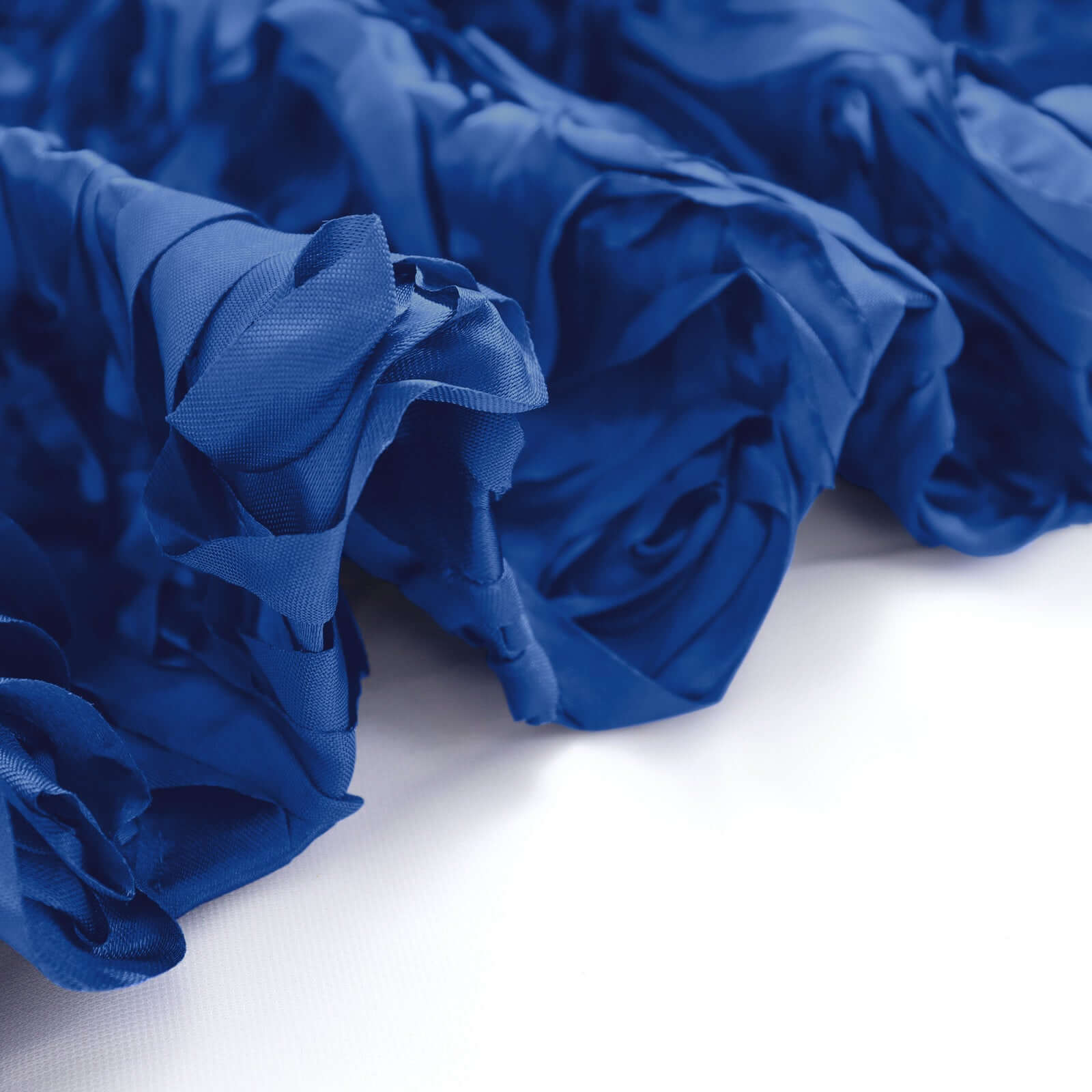 8ftx8ft Royal Blue Satin Rosette Event Curtain Drapes, Backdrop Event Panel