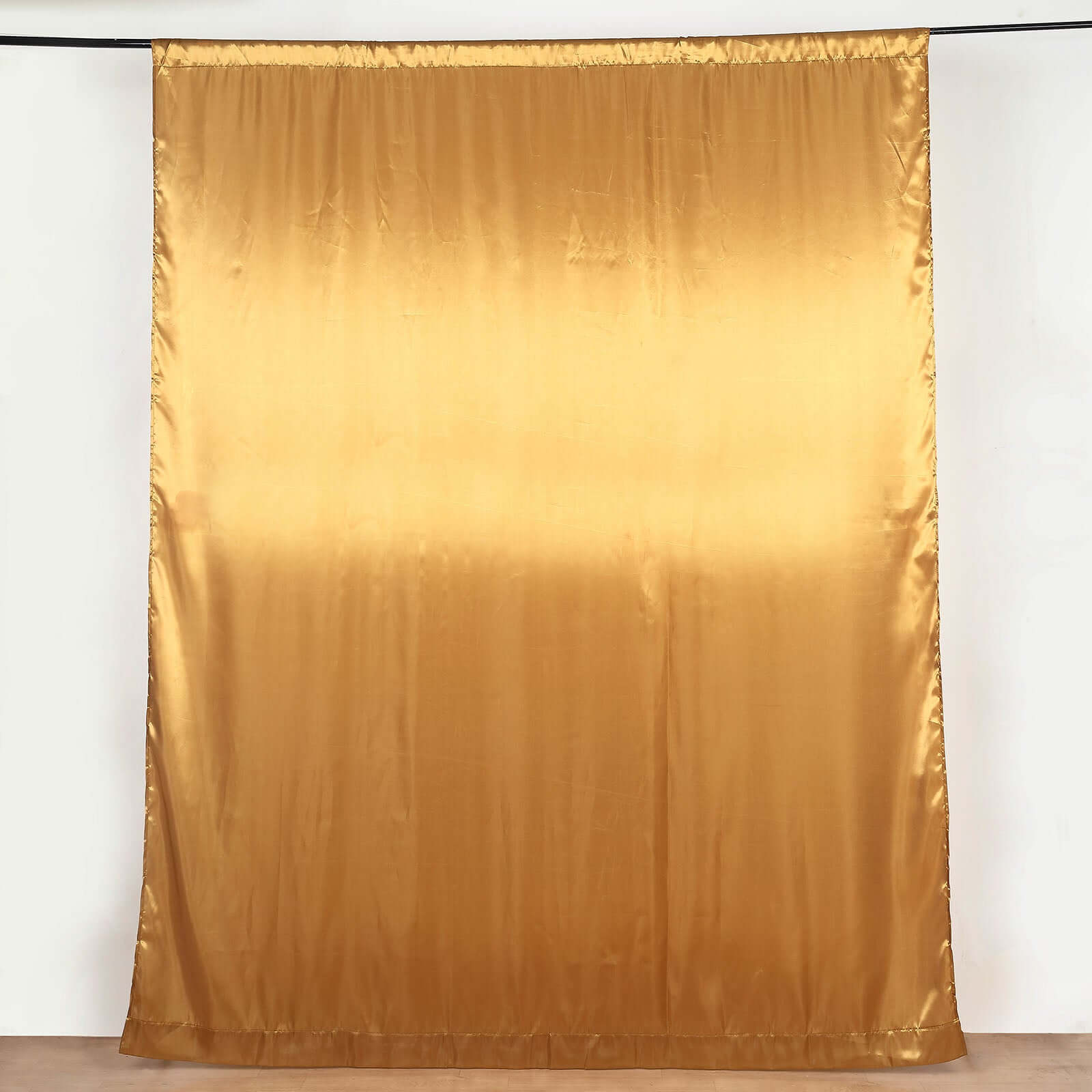 8ftx10ft Gold Satin Event Curtain Drapes, Backdrop Event Panel