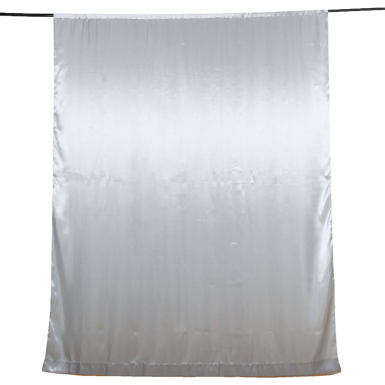 8ftx10ft Silver Satin Event Curtain Drapes, Backdrop Event Panel