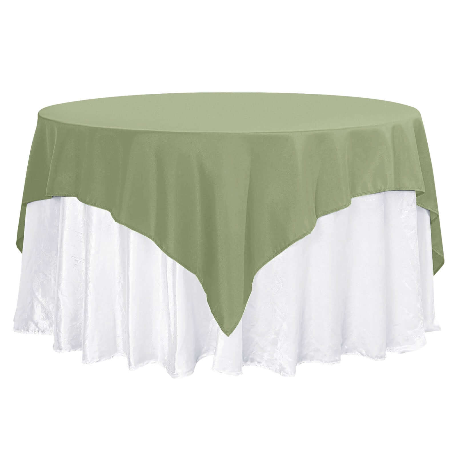 Premium Polyester 70x70 Table Overlay Square Tablecloth Dusty Sage 220GSM Wrinkle-Resistant Table Cover