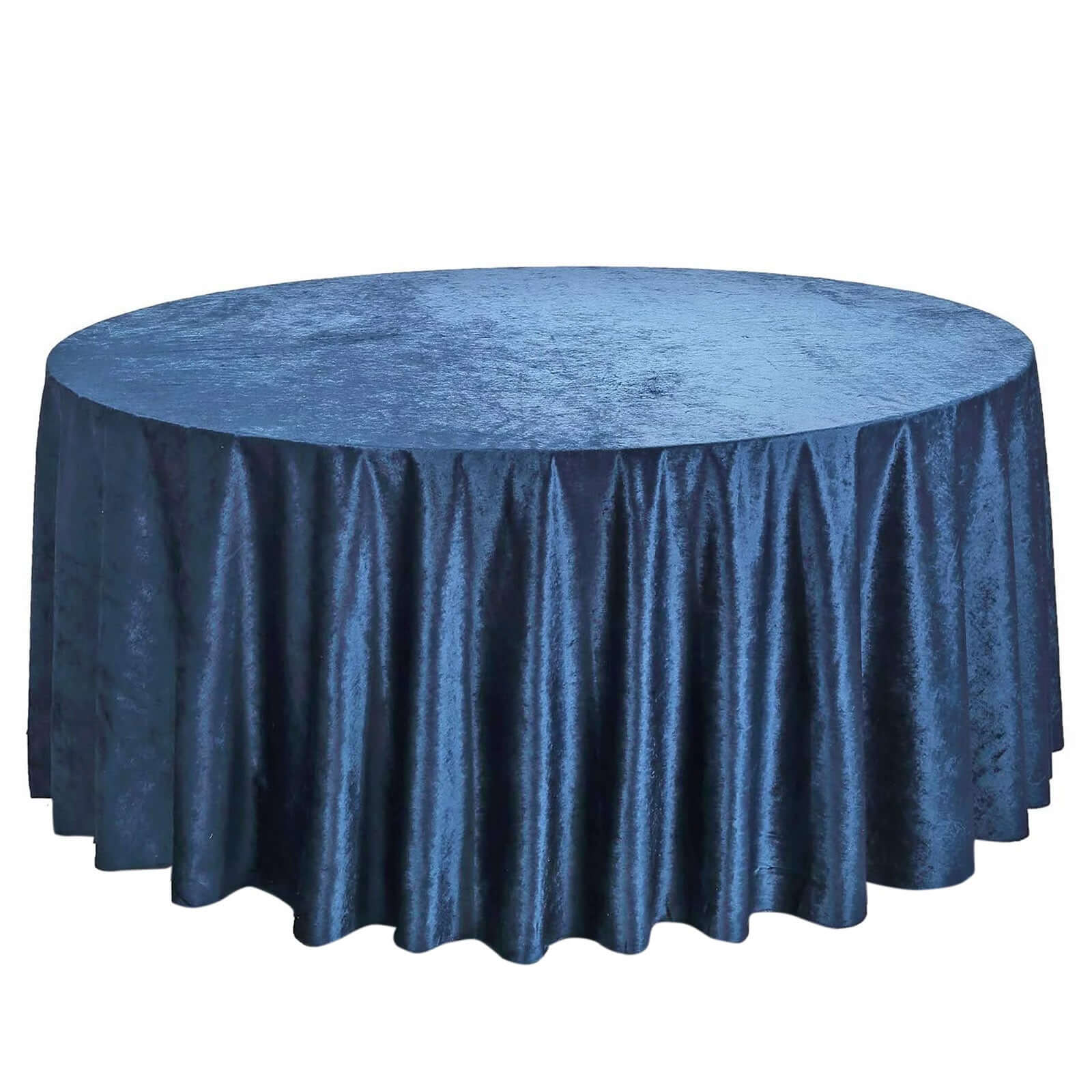 Premium Velvet 120 Round Tablecloth Navy Blue - Reusable Soft & Seamless Table Cover