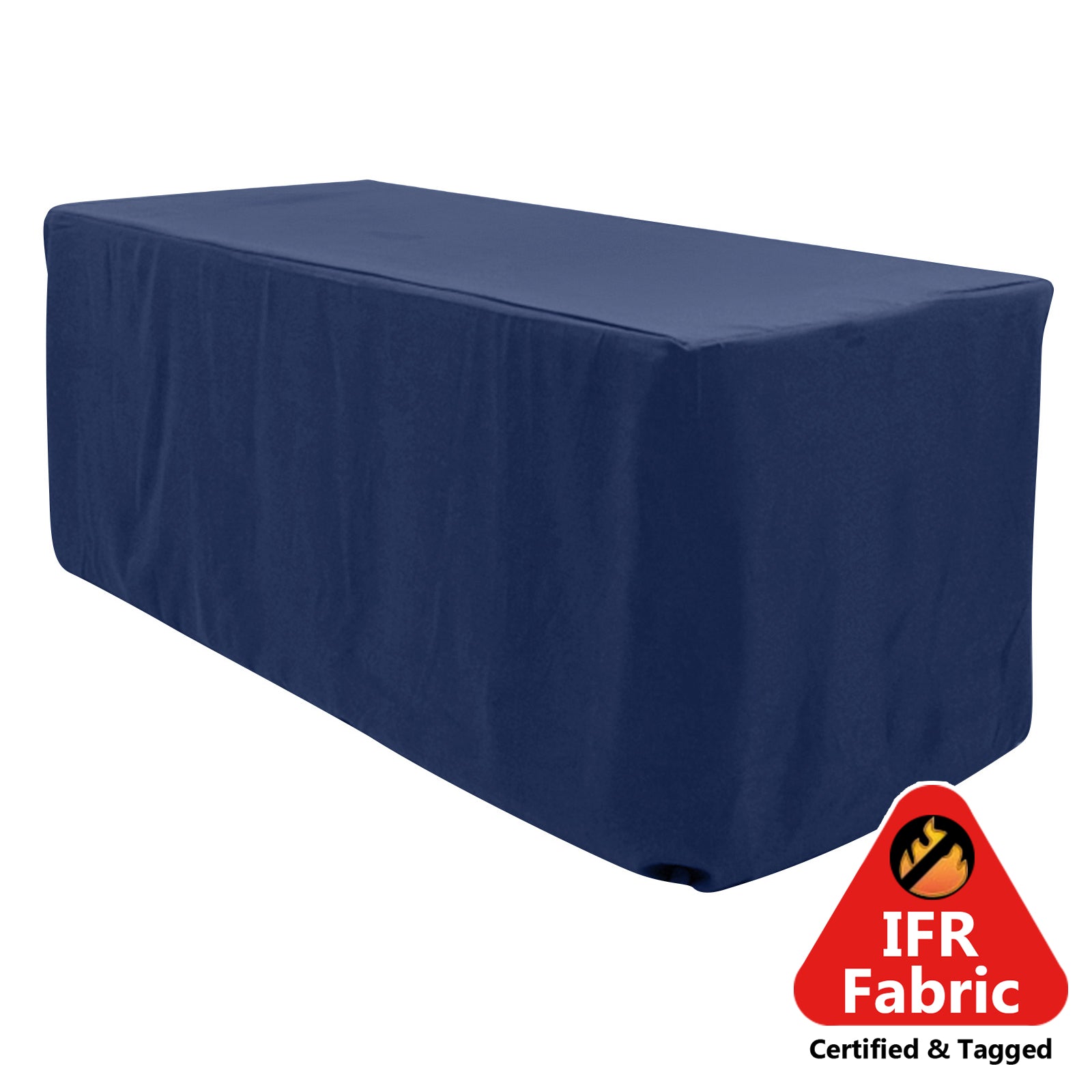 Fire Retardant Premium Polyester 6ft Rectangular Tablecloth Navy Blue Fitted High-Performance Table Cover