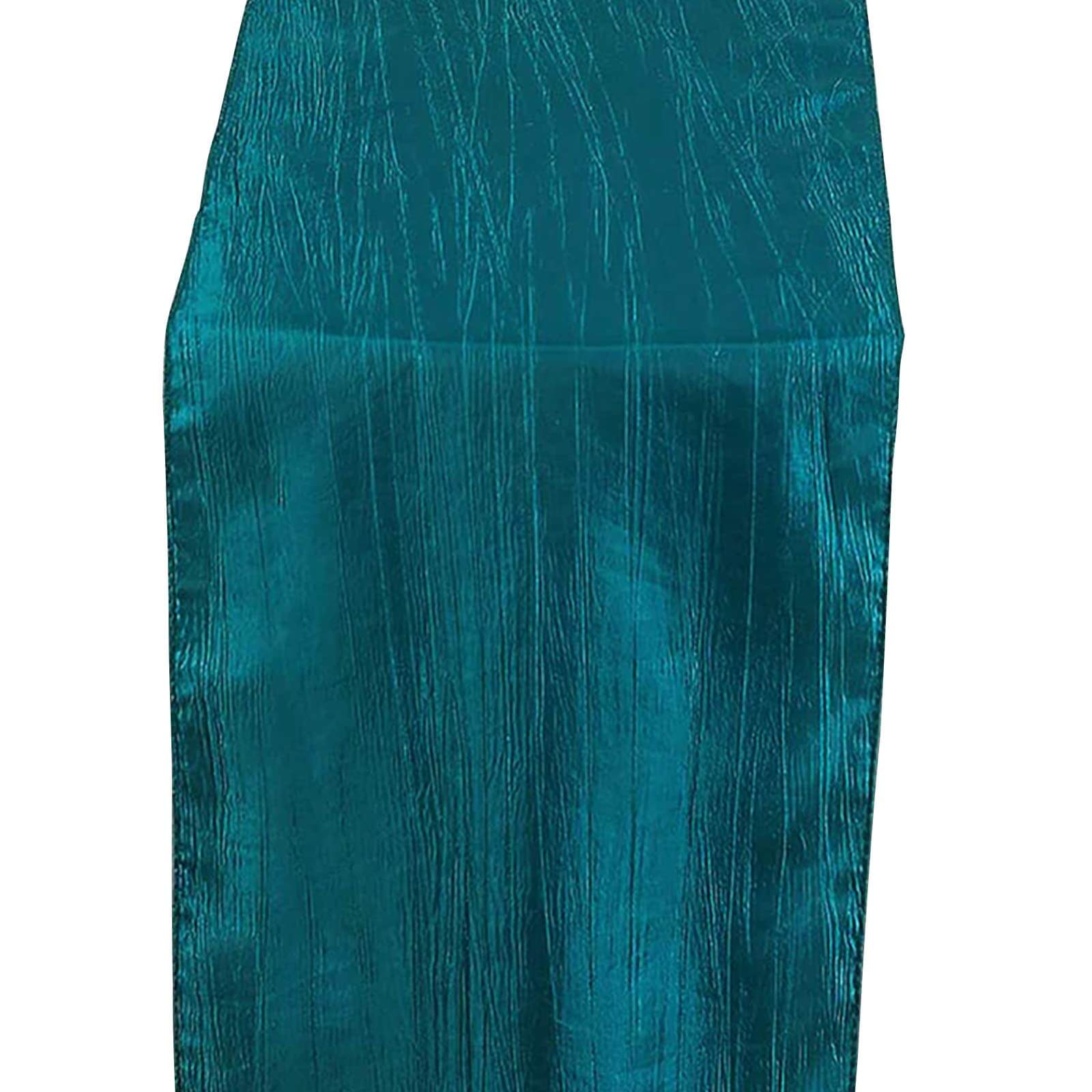 Taffeta 12x108 Table Runner Teal - Accordion Crinkle Design