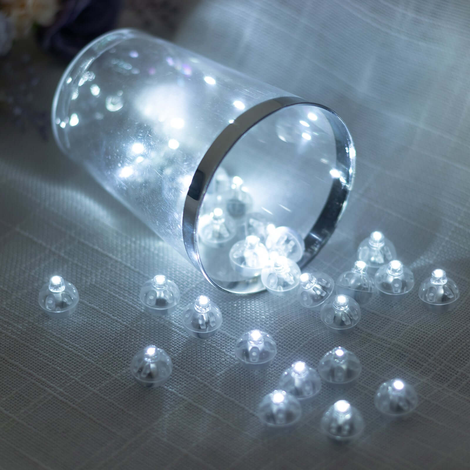 50-Pack LED Mini Balloon Lights Round White - Waterproof Battery Operated Balls 0.5