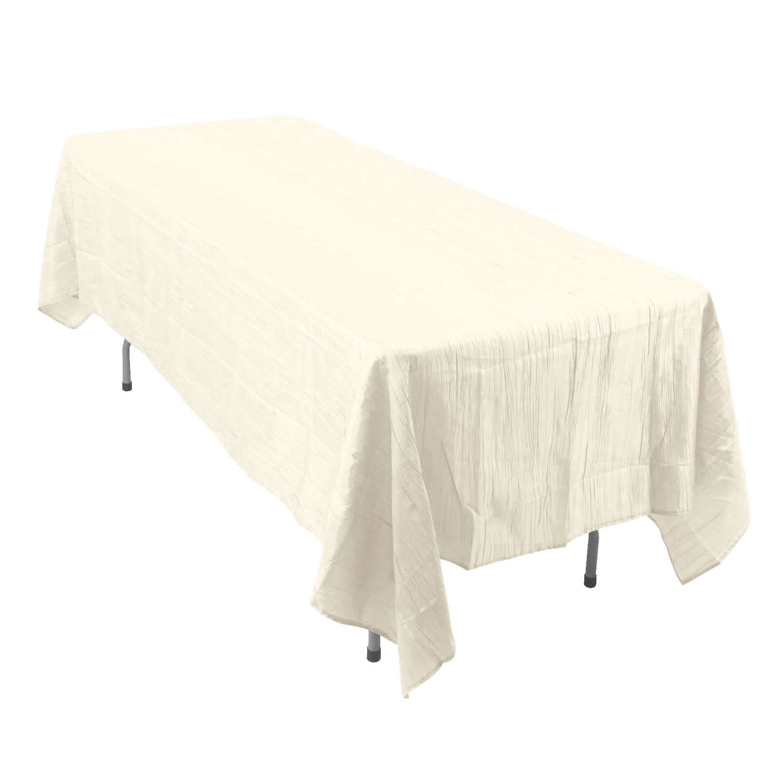 Taffeta 60x102 Rectangle Tablecloth Ivory - Accordion Crinkle Table Cover