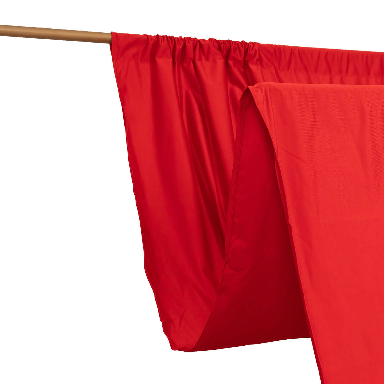 Red Scuba Polyester Event Curtain Drapes, Durable Flame Resistant Backdrop Event Panel Wrinkle Free with Rod Pockets - 5ftx14ft