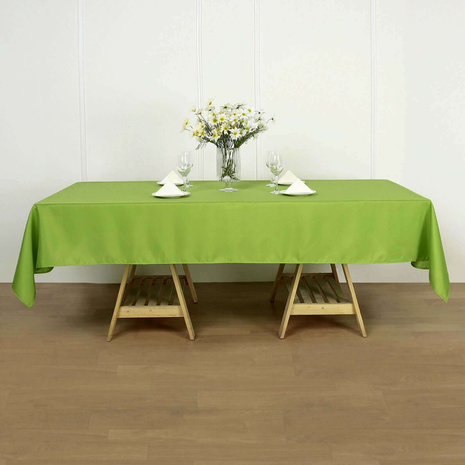 Polyester 60x102 Rectangle Tablecloth Apple Green - Durable and Stylish Table Cover