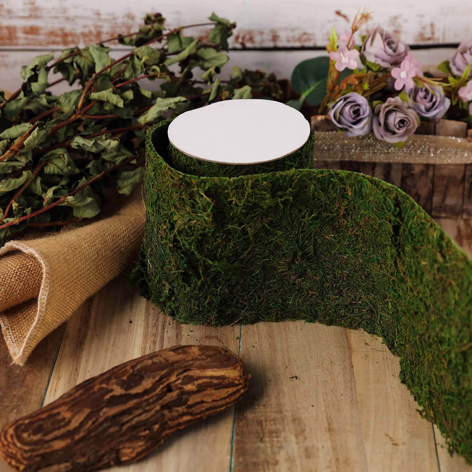 4ft 5 Wide Green Preserved Moss Ribbon Roll, DIY Craft Ribbon