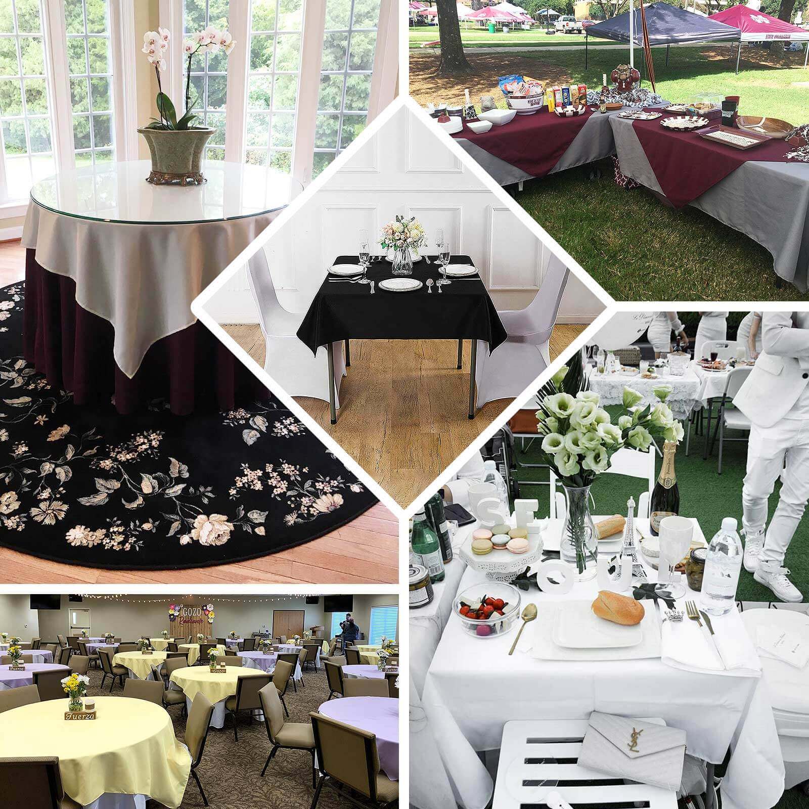 Premium Polyester 54x54 Square Tablecloth Dusty Sage Green - 220GSM Stain and Wrinkle-Resistant Table Cover