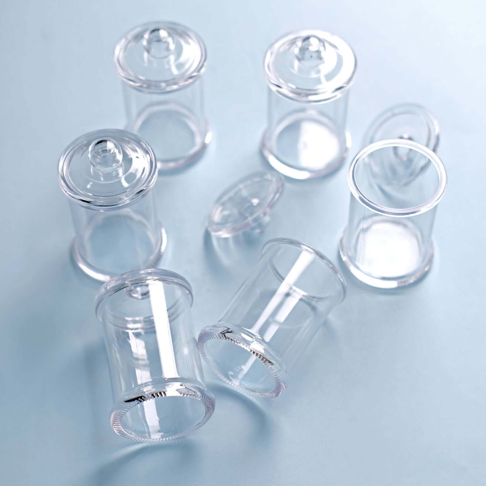 12-Pack Candy Jars Disposable Design with Clear Lids - Plastic Goodie Containers for Parties 3.5