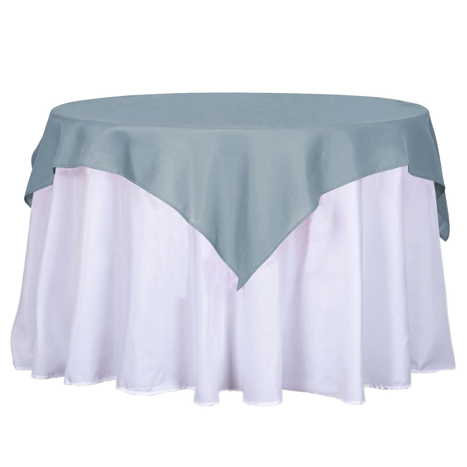 Polyester 54x54 Table Overlay Square Tablecloth Dusty Blue - Wrinkle-Resistant & Durable Table Cover