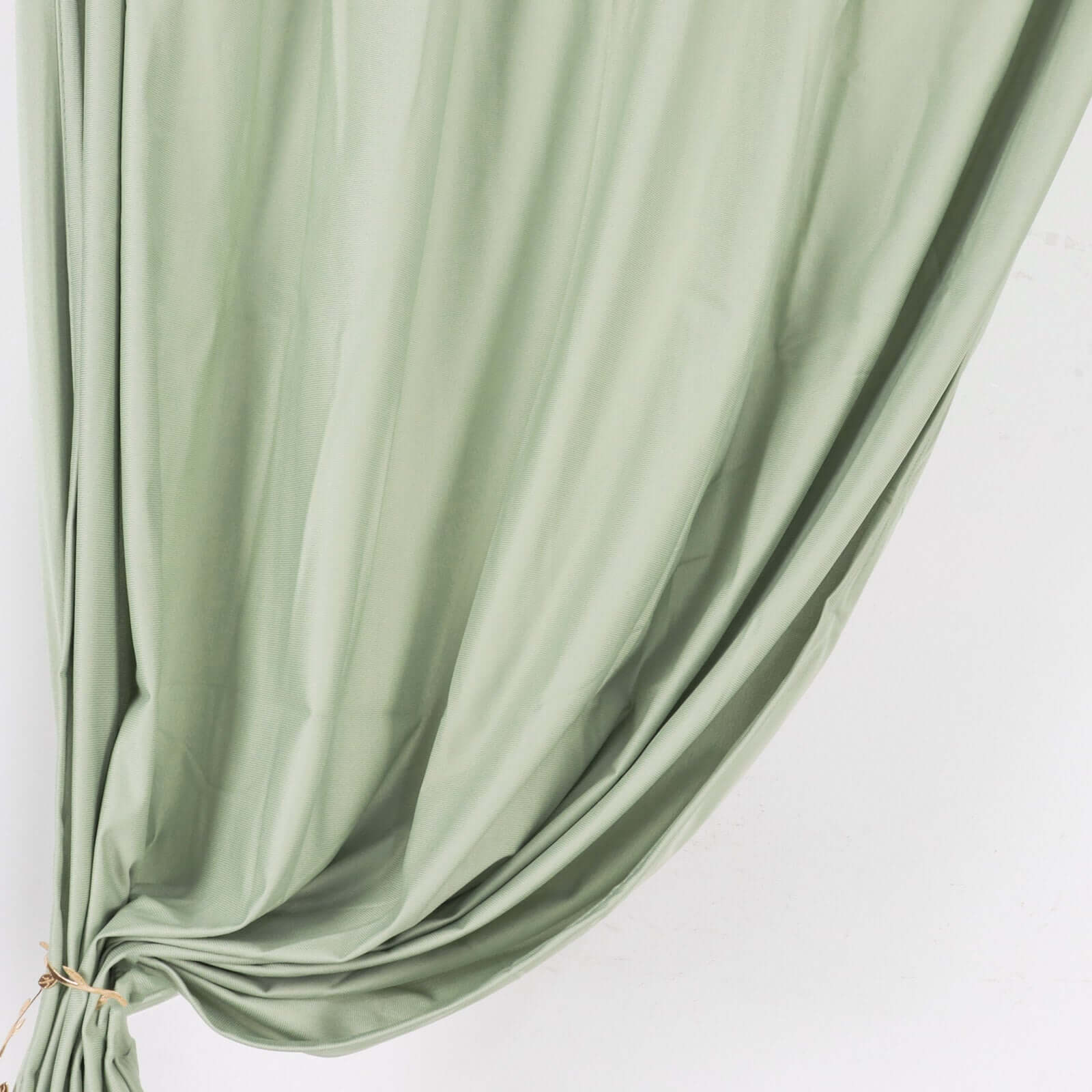 2 Pack Sage Green Scuba Polyester Event Curtain Drapes, Durable Flame Resistant Backdrop Event Panels Wrinkle Free with Rod Pockets - 10ftx10ft