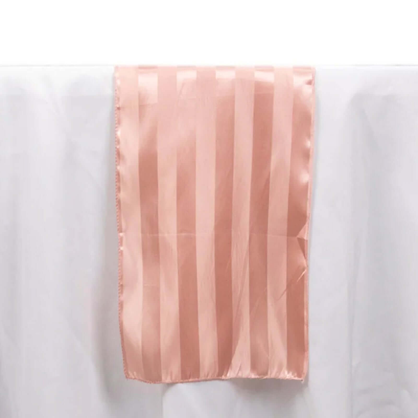 Satin 12x108 Table Runner Dusty Rose - Stripe Table Decor