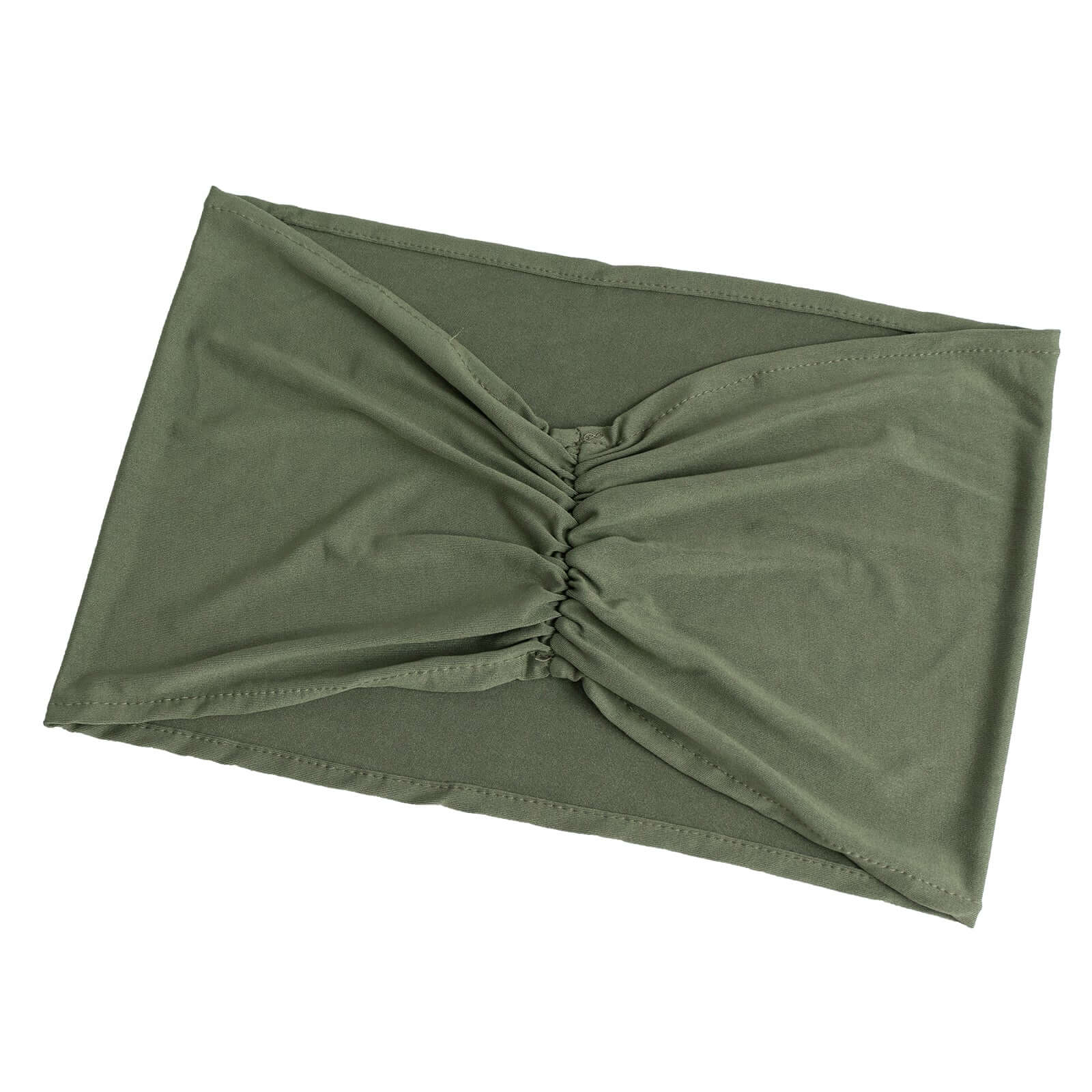 5 Pack Spandex Chair Sashes Dusty Sage Green Ruffled Style - Wide Easy to Use Stretch Chair Bands 8x13