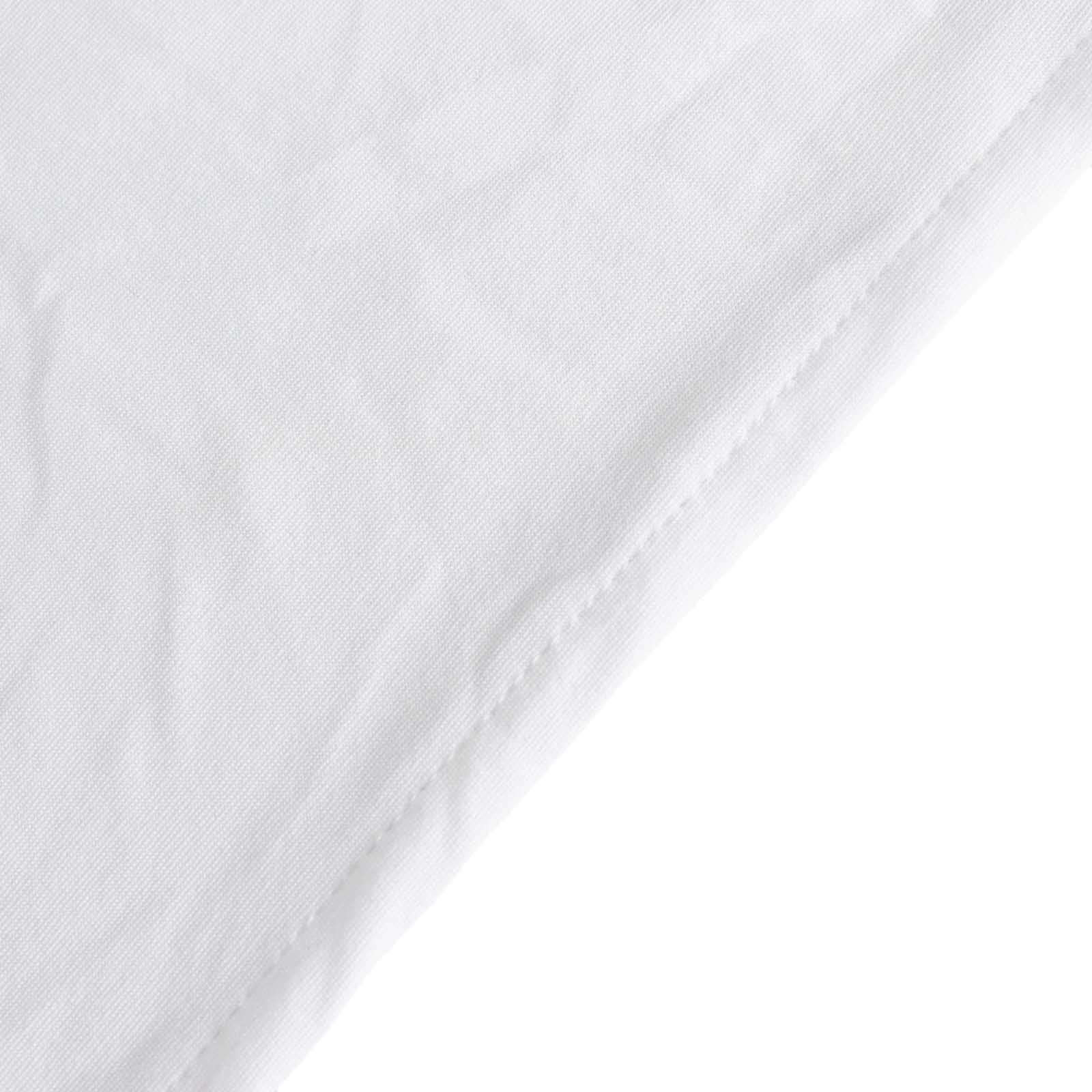 Stretch Spandex 6ft Round Tablecloth White - Durable Form-Fitting Table Cover for Events & Presentations