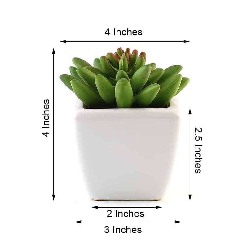 3-Pack Lotus Artificial Succulents in Ceramic Pot - Lifelike Decorative Faux Plants for Home Office & Event Design 4