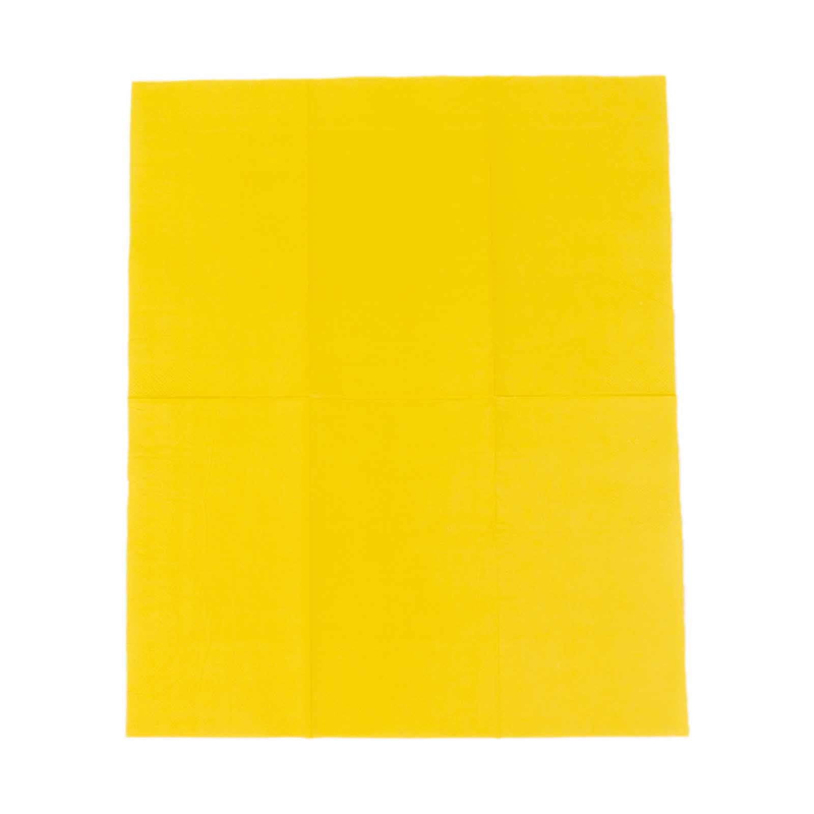 50-Pack Paper Napkins Soft Yellow - Disposable 2-Ply Cocktail and Beverage Napkins for Weddings