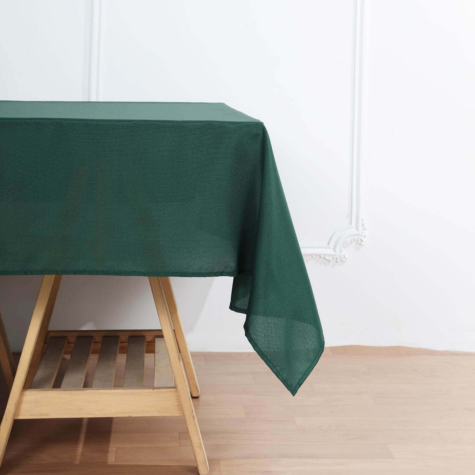 Polyester 70x70 Table Overlay Square Tablecloth Hunter Emerald Green - Wrinkle-Resistant & Durable Table Cover