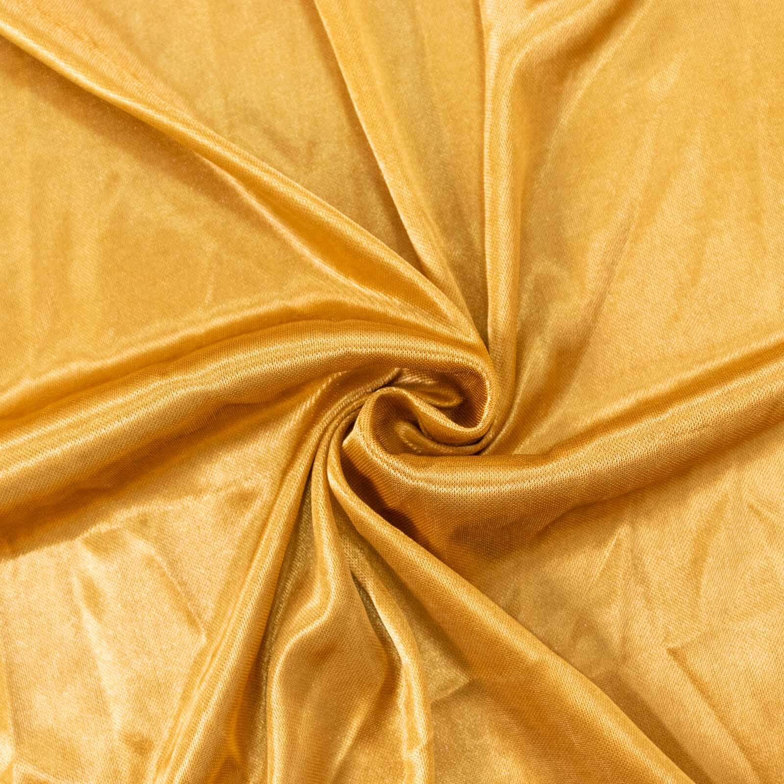 10ftx10ft Gold Double Drape Pleated Satin Event Curtain Drapes, Glossy Photo Backdrop Event Panel