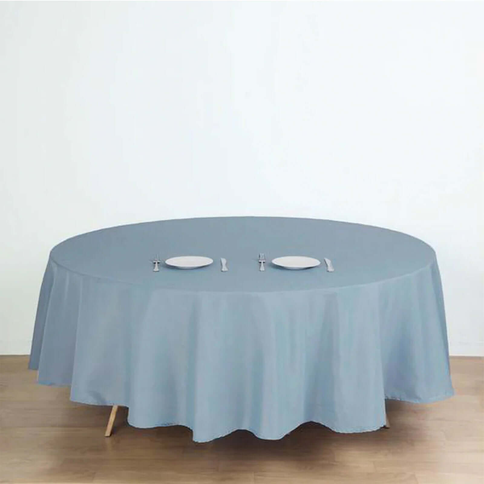 Polyester 90 Round Tablecloth Dusty Blue - Stain & Wrinkle-Resistant Table Cover