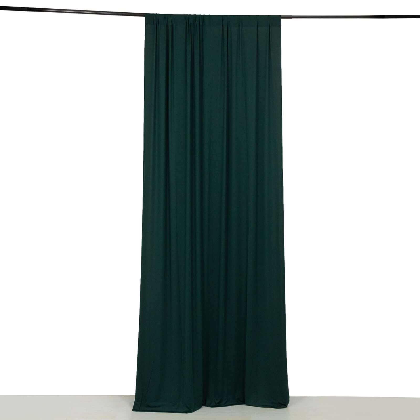 Hunter Emerald Green 4-Way Stretch Spandex Event Curtain Drapes, Wrinkle Free Backdrop Event Panel with Rod Pockets - 5ftx10ft