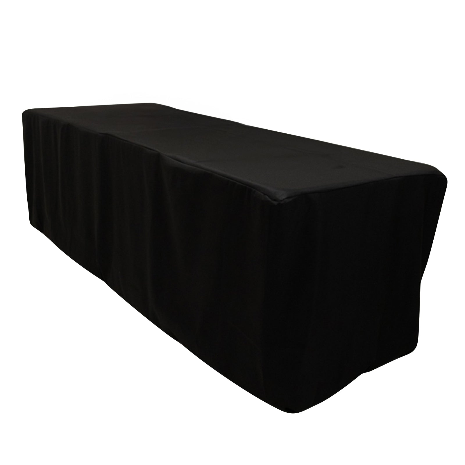 Fitted Polyester 96x24x30 Rectangle Tablecloth Black - Secure Fit for Unique Table Sizes