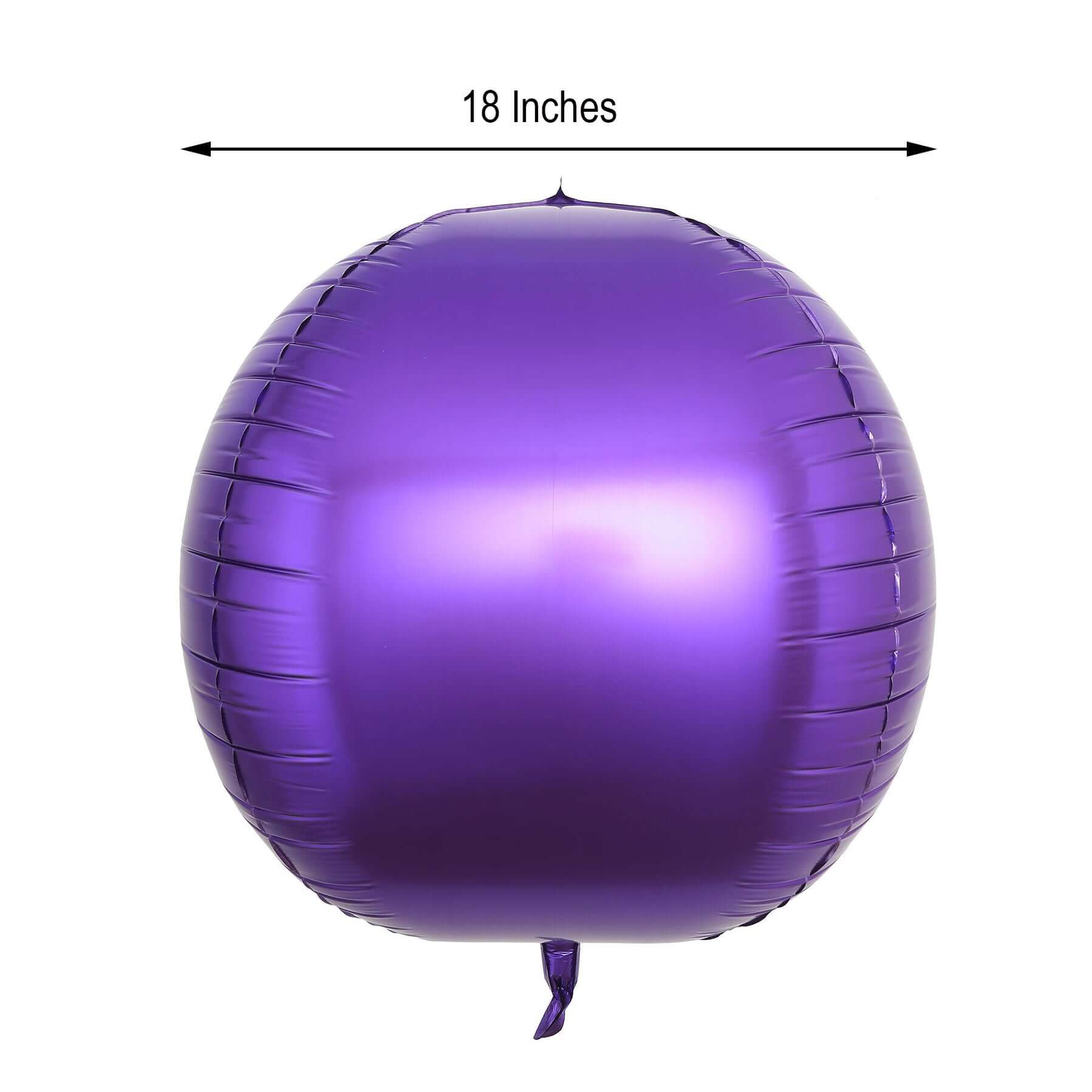 2 Pack 18 4D Shiny Purple Sphere Mylar Foil Helium or Air Balloons