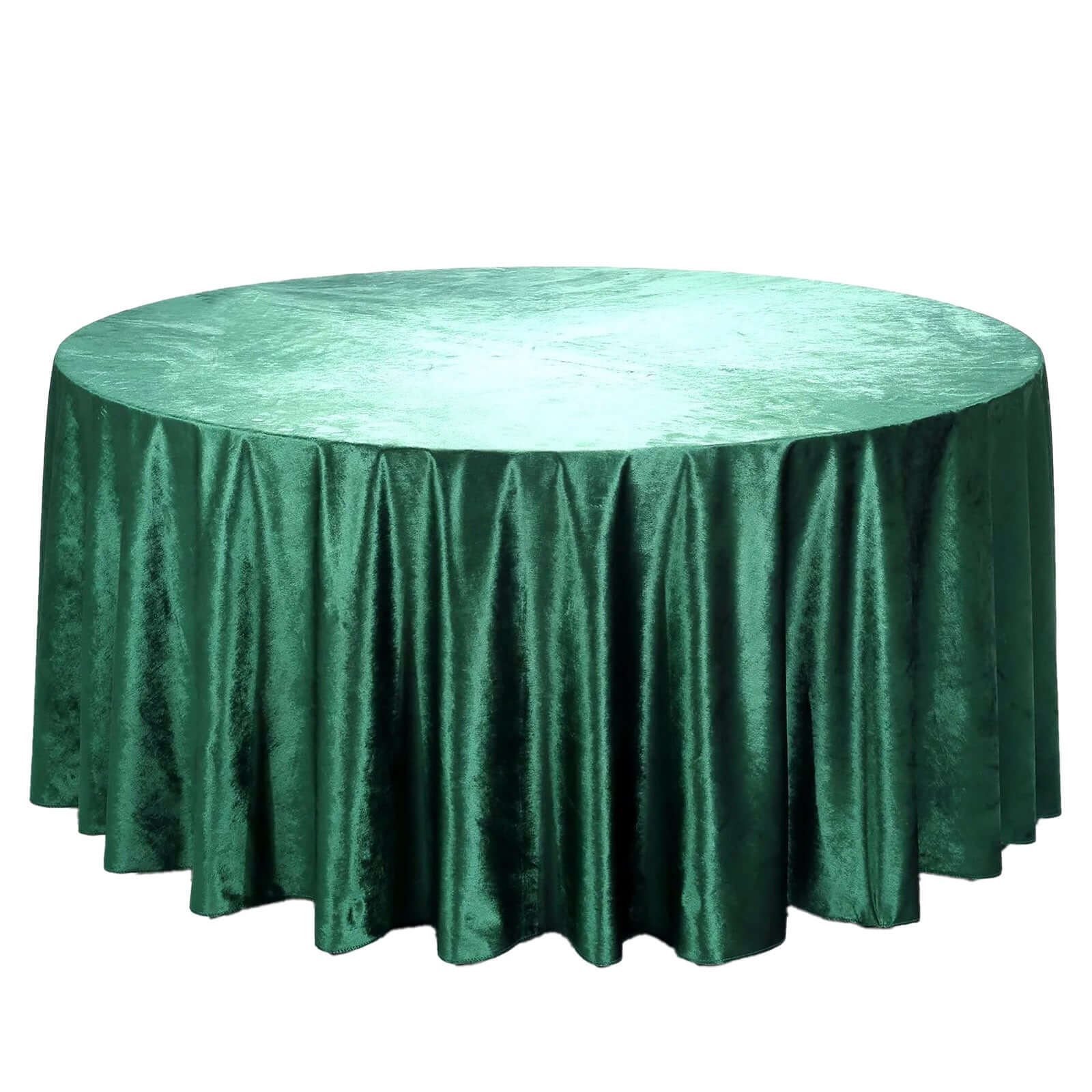 Premium Velvet 120 Round Tablecloth Hunter Emerald Green - Reusable Soft & Seamless Table Cover