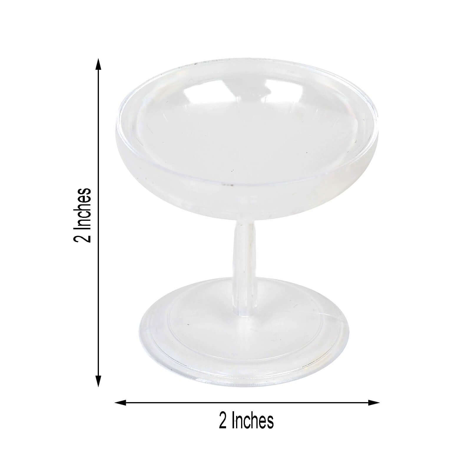 12-Pack Plastic Dessert Cup Candy Dishes Clear - Decorative Mini Pedestal Stands for Treats 2