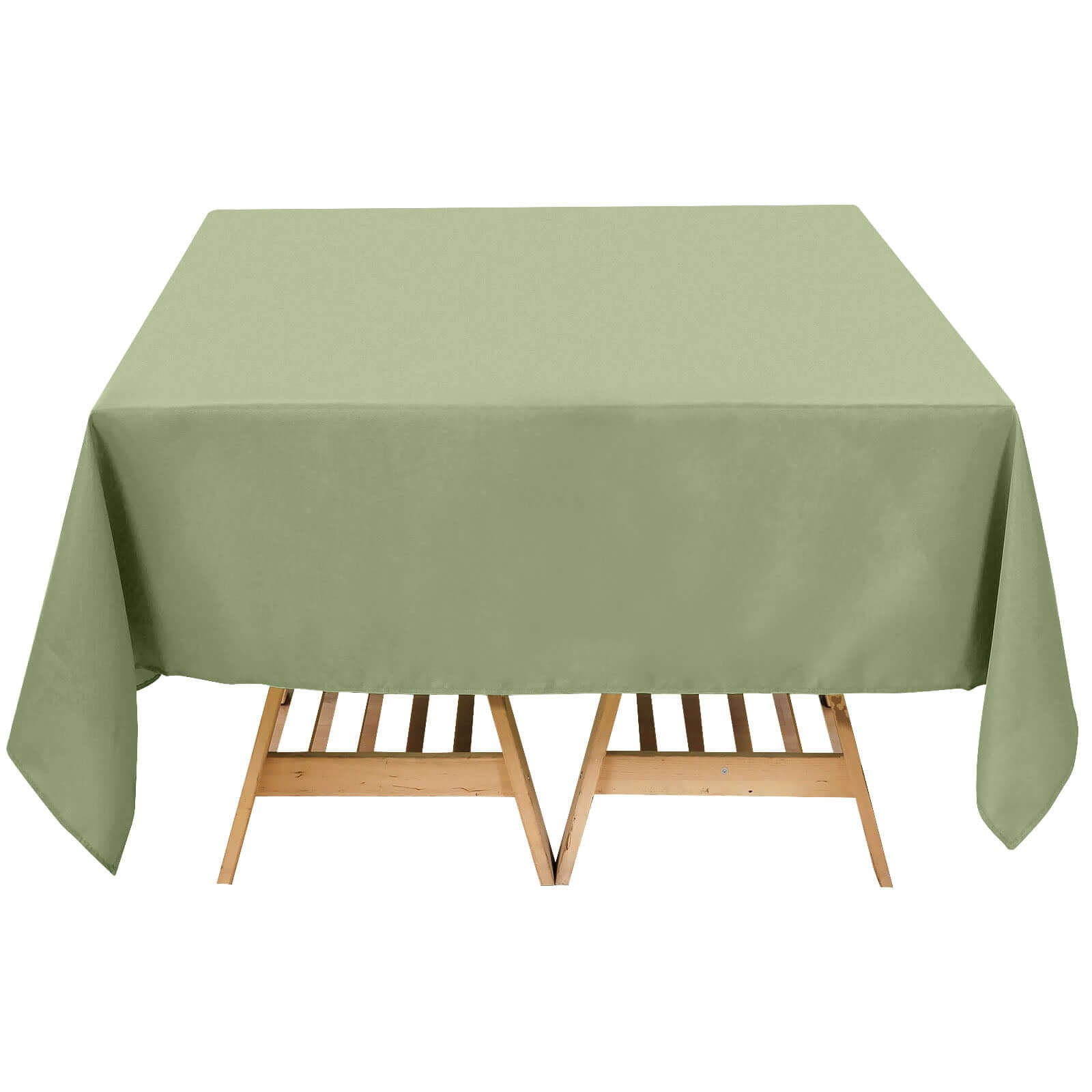 Premium Polyester Square Tablecloth 70x70 Dusty Sage Green - 220GSM Wrinkle-Resistant Table Cover