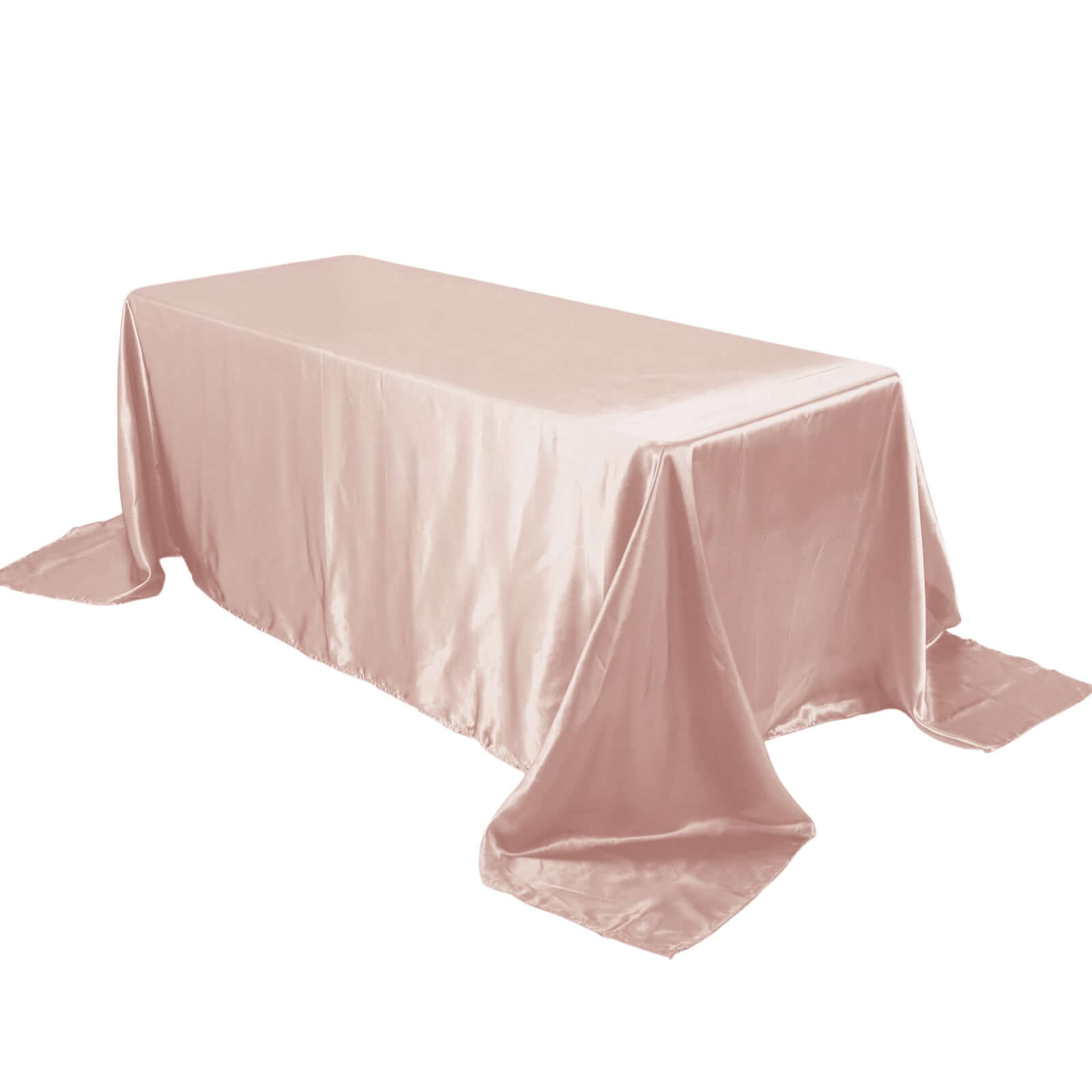 Satin Rectangular 90x132 Tablecloth Dusty Rose Satin - Seamless Table Cover