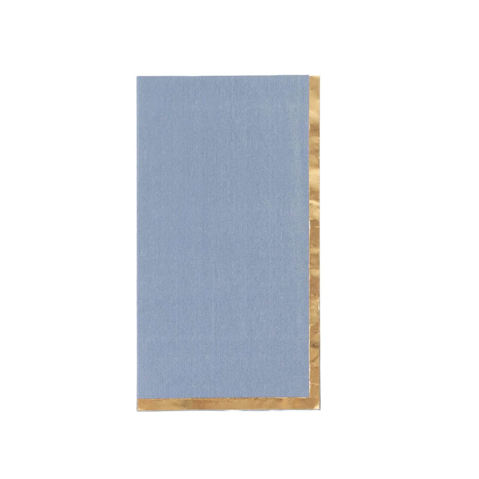 50-Pack Paper Dinner Napkins Dusty Blue with Gold Foil Edge 2 Ply - Stylish Disposable Napkins