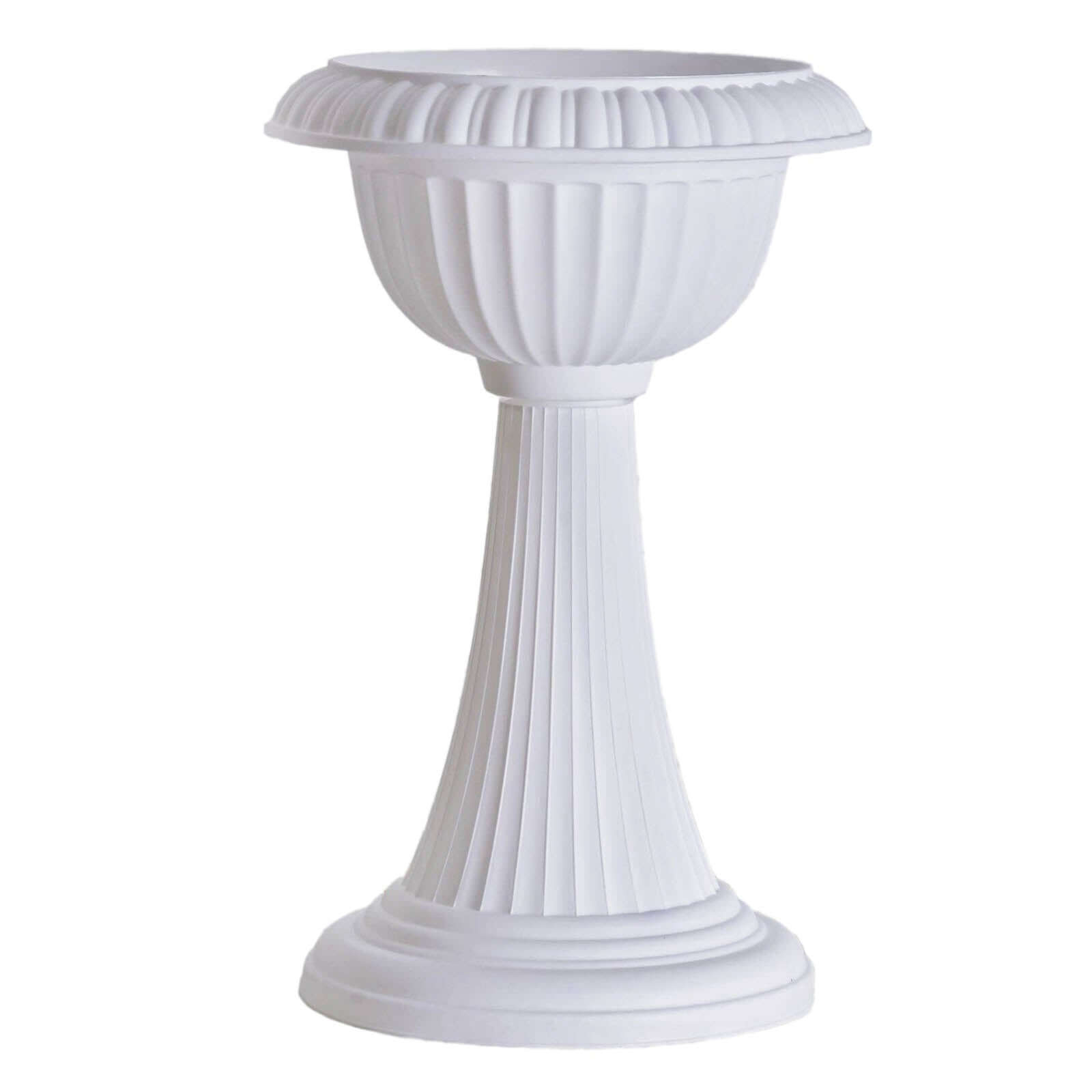 4 Pack White Italian Inspired Pedestal Stand Flower Plant Pillar - 22 Tall PVC