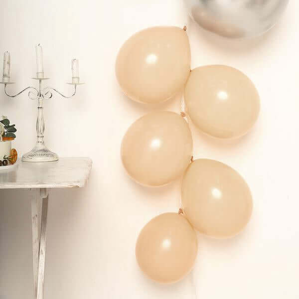 25 Pack 12 Matte Pastel Peach Helium or Air Latex Party Balloons