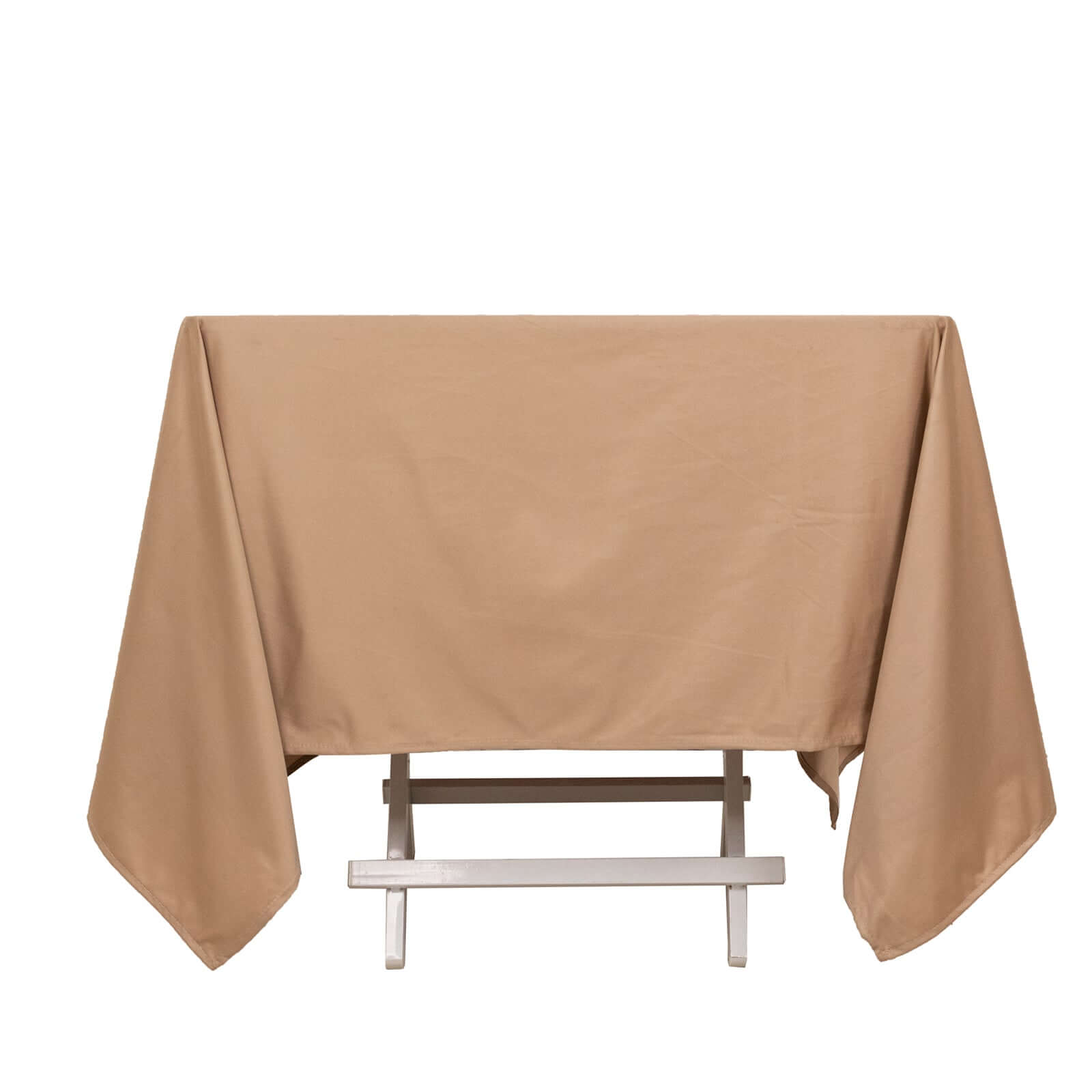 Premium Scuba Square 70x70 Tablecloth Nude - Wrinkle Free & Stain Resistant Table Cover