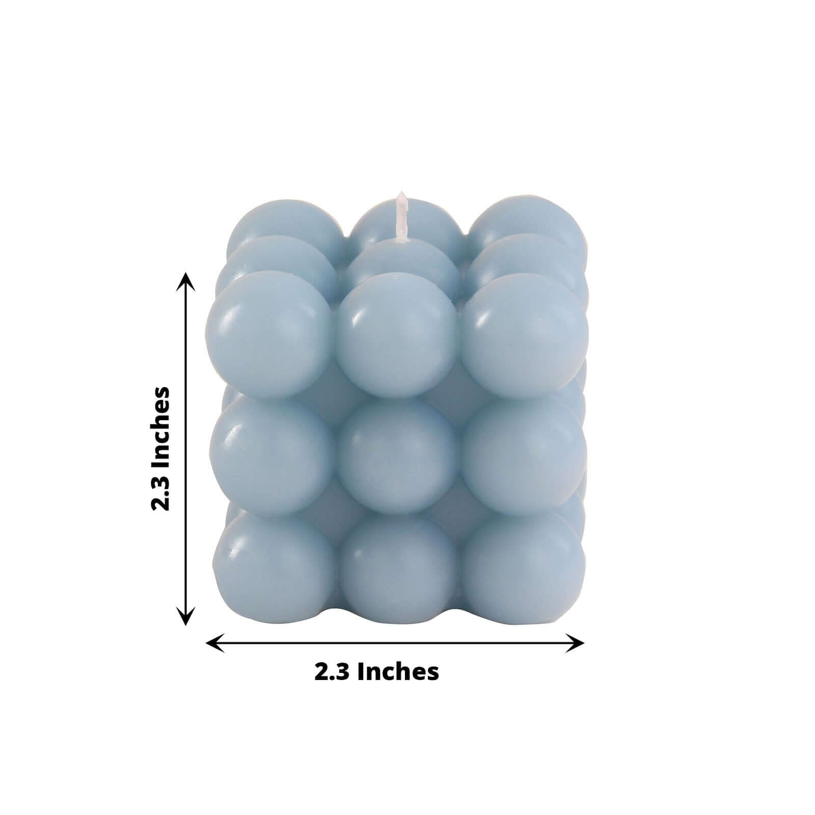 2-Pack Decorative Paraffin Wax Candles Bubble Cube Design Dusty Blue - Unscented Long Burning Pillar Candle Set 2