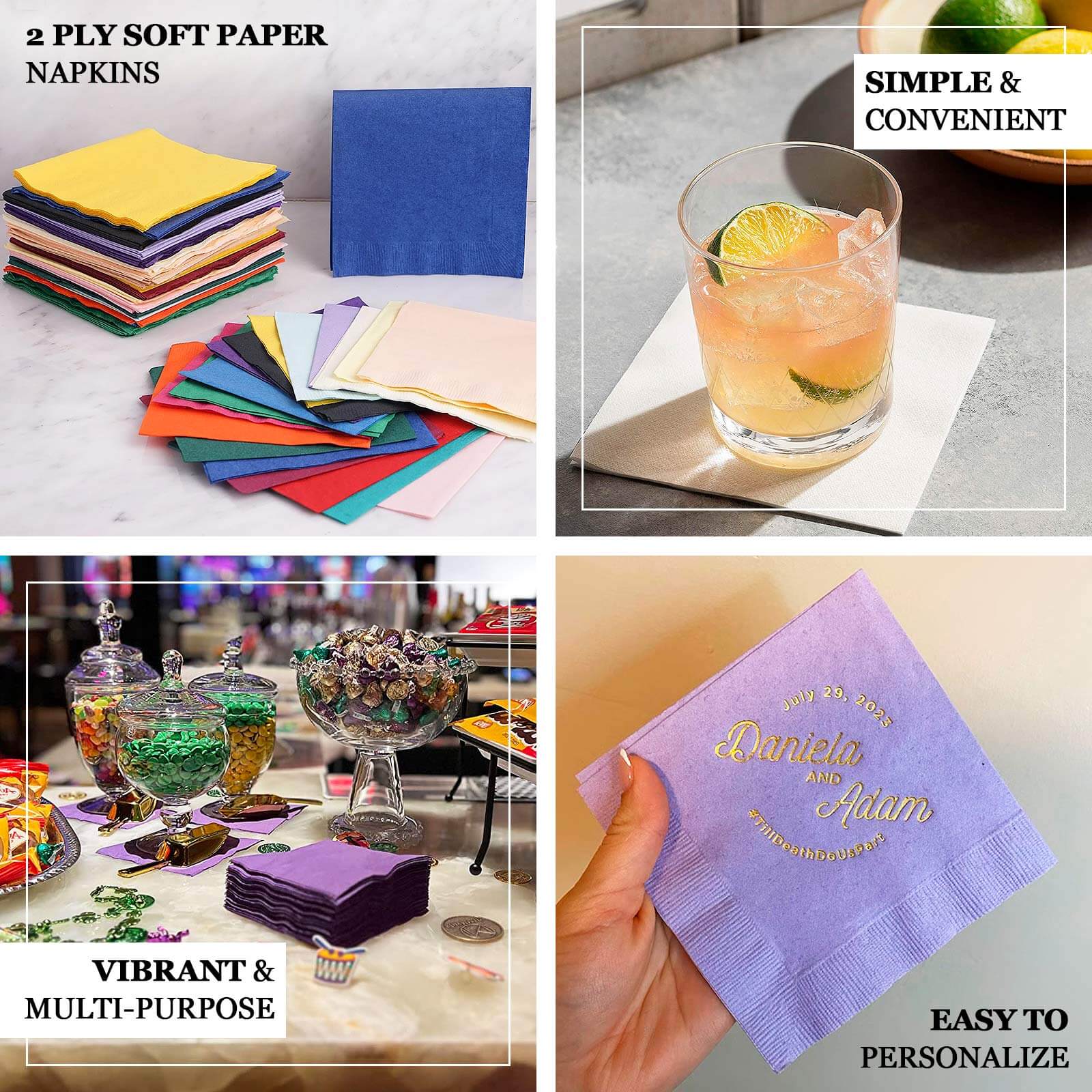 50-Pack Paper Beverage Napkins Dusty Rose - 2 Ply Disposable Soft 18GSM Cocktail Napkins 5x5