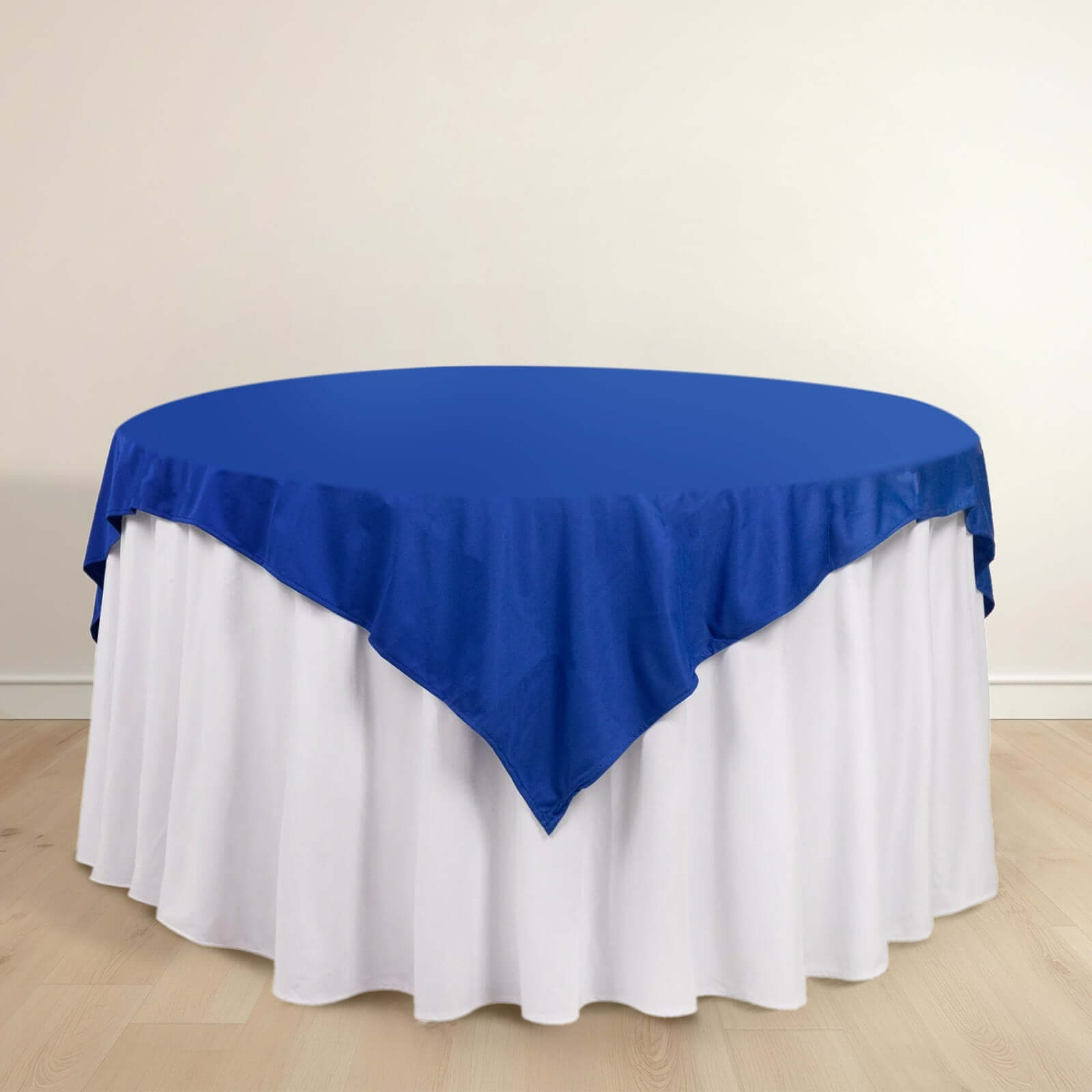 Premium Scuba 70x70 Table Overlay Square Tablecloth Royal Blue - Wrinkle Free & Stain Resistant Table Cover